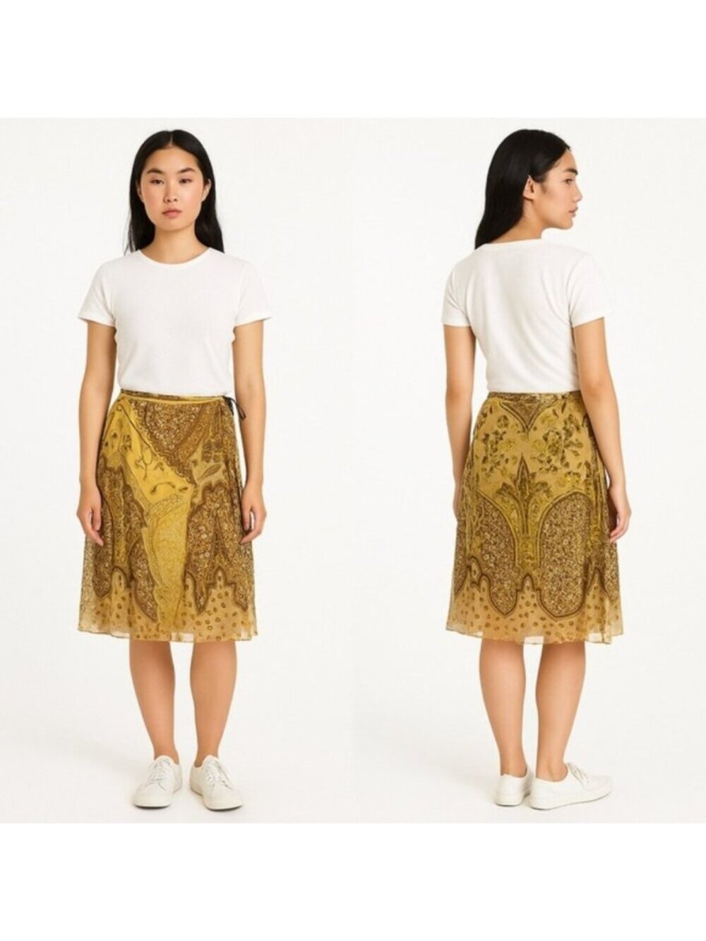 Vintage Banana Republic 100% Silk Paisley Handkerchief Skirt